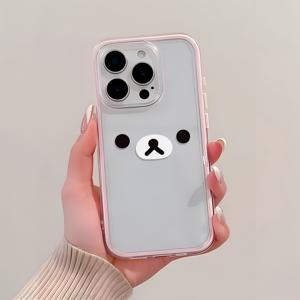 TEMU 귀여운 곰 얼굴 폰 케이스, 핑크색, 심플한 만화 패턴, 아이폰 17 Pro Max, 17 Pro, 17, 17 Mini, 아이폰 16 Pro Max, 16 Pro, 16, 16 Mini, 아이폰 15 Pro Max, 15 Pro, 15, 15 Mini, 아이폰 13 Pro Max, 13 Pro, 13, 13 Mini용