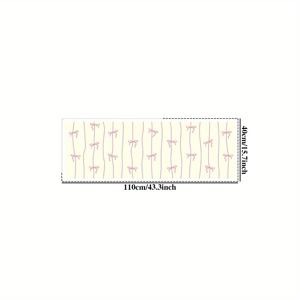 TEMU 인조 캐시미어 1개, 1000G, 10mm 두께, 40X110cm, 핑크 리본 옐로우 카펫, 미끄럼 방지, 부드럽고 푹신한 바닥 매트, 침실, 거실, 소파, 옷장 및 라운지에 적합
