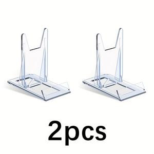 TEMU 2개 투명 아크릴 데스크탑 조절식 디스플레이 스탠드 및 책 홀더 (휴대폰, 잡지, 사진, 만화 앨범, CD, 엽서, 작품, 플레이트, 클러치 백용) - 홈 오피스, 신학기