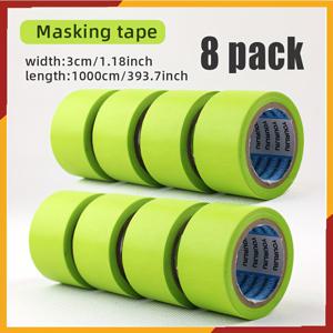 TEMU 3cm 폭 8롤 밸류팩 그린 와시 스프레이 페인트 마스킹 테이프, 1.18인치/3cm 폭 고접착력 페인터 테이프 - 방수, 내열성, 잔여물 없음, 미술, 건축, 주택 개조용 - 스프레이 페인팅 마스킹, 타일 실링, 장식용