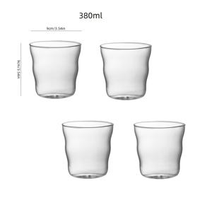 TEMU 2개/4개 세트 독특한 디자인 유리컵 - 수량 선택 가능, 380ml | 고강도 보로실리케이트 유리 소재 - 내열 및 내한성 | 사계절 사용 가능, 아이스 커피컵, 주스, 우유, 차 등 음료용 유리컵, 연중 사용 가능, 세척 용이, 손세척 전용