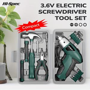 TEMU Hi-Spec 3.6V 핑크색 전동 드라이버, USB 충전식 리튬 배터리 휴대용 공구 키트. 휴대 가능하며 다양한 색상으로 제공되며 다양한 가정용 시나리오에 적합합니다. 키트에는 클로 해머, 드라이버, 드릴 비트가 포함되어 있습니다.