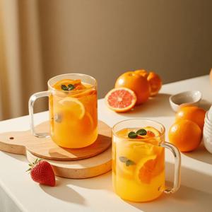 TEMU 투명 유리컵 머그컵 세트 500ML 유리 손잡이 디자인 심플하고 고급스러운 컵 4개 6개 구성 가정 사무실 추천