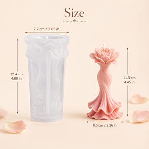 TEMU 레진 캐스팅 몰드, 3D 플로럴 스커트 실리콘 몰드, 우아한 물결 스커트 디자인, 부드러운 라인과 선명한 디테일, 양초, 레진, 석고 공예, 데스크탑 장식, 꽃꽂이, 창의적인 선물 몰드, 발렌타인데이, 생일용 재사용 가능