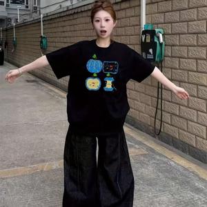 TEMU 플러스 사이즈 - 플러스 사이즈 - #008 한국 버전 도파민 한국 버전 봄/여름 속옷 스위트 쿨 스타일 멜라민 하이엔드 센스 레트로 캐주얼 탑