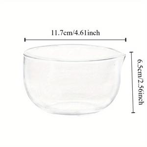 TEMU 600ml 투명 유리 베이킹 트레이, 일본 마치 볼, 투명 식기, 과일 베이킹 요거트, 야채 볼 이중 레이어 유리, 샐러드 볼 UV 저항 및 세척 가능, 과일, 요거트, 샐러드에 적합, 실내 요리 도구