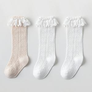 TEMU 흰색 양말 3켤레, 레이스 장식 양말, 종아리 중간 기장 양말, 메쉬 오픈워크 양말, 브라질리언 스타일, 양말, 스커트와 함께 매치하기용