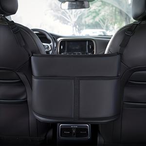 TEMU 내구성 있는 PU 가죽 자동차 시트 수납 가방 1개 - 측면 포켓 및 앞쪽 수납 공간 - 세단, SUV, 트럭용 - 일체형 반려동물 차단막 디자인 - 공구 없이 설치 - 자동차 정리용품 액세서리 - 컴팩트한 구조