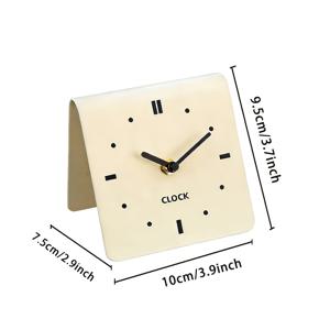 TEMU 1개, 창의적인 소형 탁상시계, 모던 디자인 데스크탑 탁상용 장식품, 무소음 시계, 학생용 침대 옆 탁상시계, 학생용 교실 사무실 데스크탑 장식, 가정용 거실 침실 시계