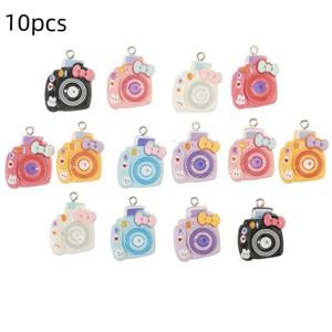 TEMU 10개 한국식 리본 참, 인스타일 멀티컬러 레진 CCD 펜던트 DIY 액세서리용