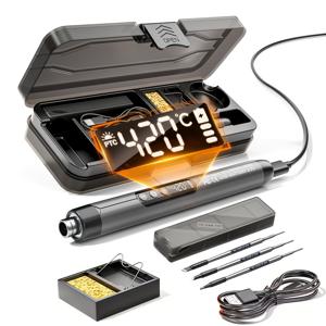 TEMU 이 휴대용 USB 납땜 인두 세트는 배터리 및 충전식 전원, 빠른 가열, 그리고 3개의 가열 요소를 특징으로 합니다. 가정, 자동차 및 전자 부품 수리에 적합합니다. 납땜 애호가를 위한 가벼운 납땜 도구 세트입니다.