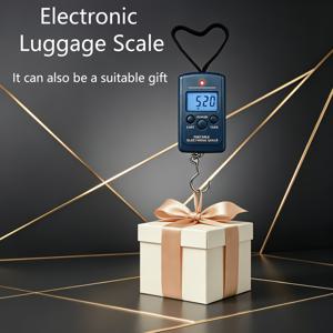 TEMU 고정밀 40Kg/10G 디지털 낚시 저울, 휴대용 핸드헬드 전자 저울, 스테인리스 스틸 후크, LCD 자동 전원 차단 기능 (낚시, 여행 및 가정 주방용)