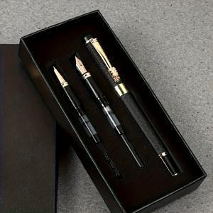 TEMU 럭셔리 4pcs 세트 (3개 필통 펜, 선물 상자 1개 포함) 필통 펜 세트, 3가지 다양한 팁 사이즈와 매칭된 선물 상자 | 캘리그라피 연습 및 사무용으로 완벽 (잉크 미포함)