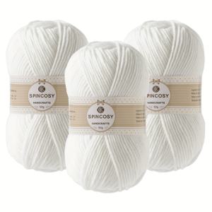 TEMU 아크릴 원사 3개 세트, 50g, 100% 고품질 아크릴, 총 5.3온스/426야드, 부드러운 벌크 코바늘 뜨개실, 다양한 색상 - 화이트, 라이트 베이지, 블루, 레드, 라벤더, 라이트 퍼플, 옐로우, 그레이, 그린, DIY 뜨개질 및 코바늘 프로젝트, 스카프, 모자, 장갑, 담요, 옷, 수공예품에 적합