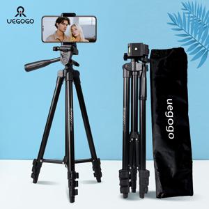 TEMU UEGOGO 52인치 휴대폰 삼각대, 가벼운 삼각대, 비디오 녹화용, 휴대 용이, 셀카/비디오 녹화/브이로그/라이브 스트리밍에 적합, 보관 가방 및 휴대폰 클립 포함