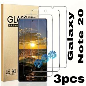 TEMU 갤럭시 노트 20 5G 6.7인치용 강화 유리 액정 보호 필름 3매입, 지문 지원 HD 투명 스크래치 방지