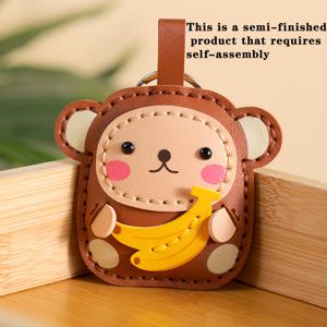 TEMU 1개 지갑 만들기 재료, DIY 손바느질 캐릭터 동물 가방 장식, 반제품 키체인 액세서리, DIY 지갑 만들기