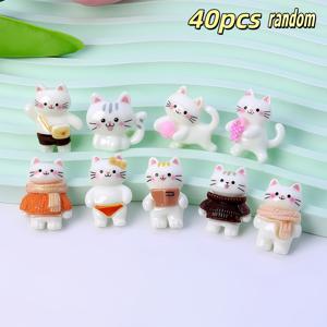 TEMU 40개 랜덤 수제 레진 고양이 펜던트 - 귀여운 만화 동물 참, DIY 주얼리 제작용, 액세서리용, 내구성 및 경량, 공예 프로젝트용으로 이상적, 고양이 액세서리 펜던트, 생동감 있는 디자인, 섬세한 장인 정신