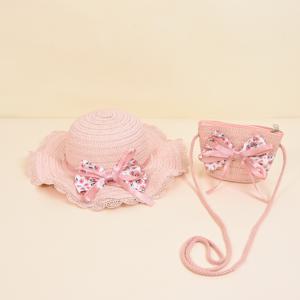 TEMU 여아용 리본 매듭 스트로우 모자와 가방 2pcs 세트. 봄, 여름에 완벽한 추가 아이템입니다. 이 매력적이고 귀여운 모자 세트는 아이들에게 이상적이며, 간편하고 재미있는 야외 버킷 모자와 크로스바디 백이 특징입니다. 캐주얼한 외출, 해변 여행에 적합합니다.