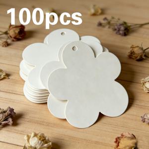 TEMU 100개 빈 크라프트 종이 메시지 카드 - 플로럴 무광 텍스처 인사 카드, 초대장, 선물 및 수공예품에 적합, 갈색 및 흰색 카드 - 빈 크라프트 종이 태그 메시지 카드, 워드 카드, 명함, 선물 카드