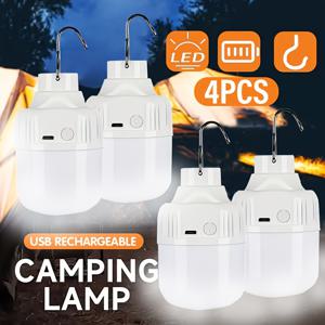 TEMU Lihangstar 4개 캠핑 휴대용 랜턴, 휴대용 LED 캠핑 전구, USB 충전식, 3가지 조명 모드, 텐트 걸이, 야외 캠핑, 바베큐 및 비상용으로 적합