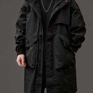 TEMU 2026 봄/가을 남성용 작업복 미드 기장 트렌치 코트, 남성용 트렌디한 자켓, 마운틴 시리즈 아웃도어 경량 트렌치 코트 자켓