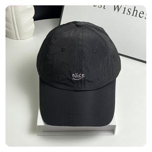 TEMU 여성용 신상 여름 경량 속건성 레터 자수 야구 모자, 남성용 아웃도어 덕빌캡