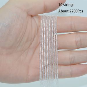 TEMU 10줄/2200개 약 1.8mm 다색면 처리 인조 비즈, 스페이서 비즈, 초소형 플랫백 비즈 (빨강, 검정, 흰색, 파랑, 노랑 등 다양한 색상), DIY 액세서리 제작용: 팔찌, 발찌, 목걸이, 장식품, 휴일 공예, 선물 소품 등에 완벽