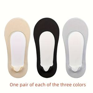 TEMU 여성용 스포츠 노쇼 양말 세 켤레 - 원단, 아치 지지, 충격 흡수 소프트 스펀지, 미끄럼 방지 로우컷 양말