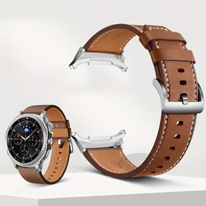 TEMU Samsung Galaxy Watch 8 및 8 Classic용 합성 가죽 스트랩 (40mm, 44mm, 46mm 사이즈), 남녀 모두에게 적합. 삼성 워치 8 Classic 및 8 스마트워치 추가용 스타일리시한 버클 손목 밴드