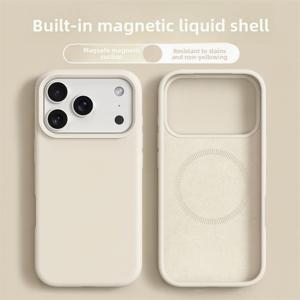 TEMU 휴대폰 케이스 - Apple iPhone 17 Pro Max, 17 Pro, 17 Air, 17, 16, 16 Pro Max, 16 Plus, 15, 14, 그리고 13용 마그네틱 충격 방지 오렌지 커버. 소프트 범퍼, 마그네틱 폰 케이스, 액세서리 포함 리퀴드 케이스