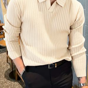 TEMU 남성용 겨울 신상 따뜻한 니트 셔츠 긴팔 상의, 리브드 니트 소재, 클래식 V넥 디자인, 다양한 컬러, 솔리드 컬러 심플 스타일, 부드럽고 피부 친화적인 소재, 데일리 커뮤트, 주말 데이트 및 다양한 행사에 적합