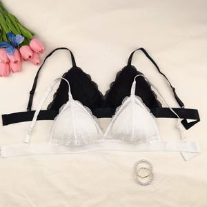 TEMU 여성용 우아한 컴포트 브라 2개 세트 - 부드러운 탈착식 안감, 와이어 프리 디자인, 통기성 레이스 베스트, 캐주얼 데일리웨어, 블랙 & 화이트 컬러, 손세탁 가능한 불투명 탑, 홈웨어 및 특별한 날에 적합