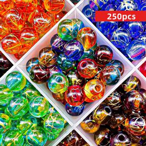 TEMU 250/125개 8mm 랜덤 투톤 라운드 컬러풀 아크릴 구슬, 주얼리 만들기 DIY 커플 팔찌 목걸이 독특한 폰 스트랩용 수공예품 재료