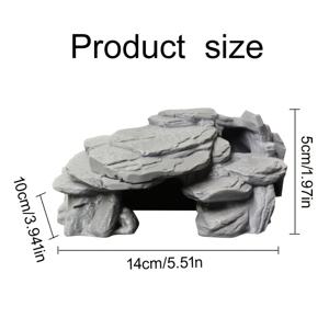 TEMU 양서류 및 파충류용 3D 프린팅/레진 바위동굴 은신처 - 무독성 안전 쉼터, 사실적인 돌 질감, 어항용 은신처, 도마뱀 및 거북이 테라리움, 파충류 서식지 장식