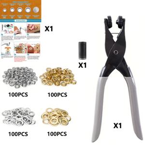 TEMU 그로멧 도구 세트, 10mm 3/8인치 그로멧, 아이렛 키트, 타프, 원단, 배너, 캔버스, 가죽, 텐트, 비닐용 프레스 도구, 캔버스 및 원단 타프로 배너 제작용 펀칭 기계, 지갑 제작, DIY 지갑 제작