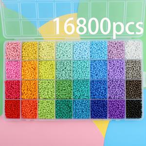 TEMU 16800개 3mm 아크릴 씨드 비즈 팔찌 만들기 키트, 소형 구슬, 주얼리 제작 및 공예용 32색 공예용 구슬 - 구슬 장신구 용품, 비즈 키트, 초보자를 위한 휴일 선물용으로 적합