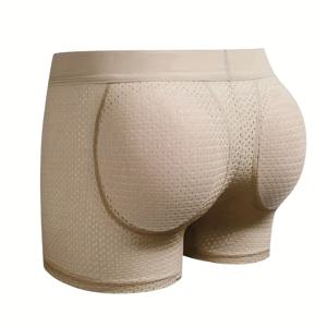 TEMU JOCKMAIL 메쉬 힙업 남성용 사각 컷 속옷, 패딩 스펀지 힙 포켓 포함, 곱슬머리 효과 강화