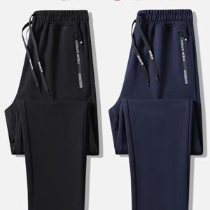 TEMU 2pcs 남녀 캐주얼 운동복 바지 세트, 남성 레터 프린트 운동복 바지, 올 시즌 패션 운동 롱 팬츠, 남성 피트니스 운동 롱 팬츠, 솔리드 레귤러 핏 운동복 바지, 레터 프린트 지퍼 포켓 및 드로스트링 포함