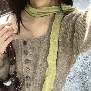 TEMU 신상 고품질 린넨 스카프 100, 봄 여름 치마와 매치용, 편안한, 캐주얼, 통근용, 활용도 높은, 데일리, 분위기 느낌의 스카프