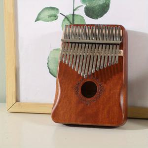 TEMU 17키 완벽한 가운틀 피아노 마호가니 칼림바 휴대용 악기 초보자 엄지 피아노, 튜닝 해머 액세서리 포함 나무 어쿠스틱 악기 선물 (친구용)