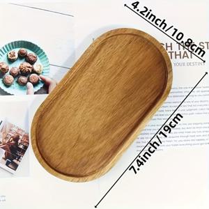 TEMU 1개, 타원형 일본 스타일 나무 트레이: 가정용으로 완벽, 아침 식사, 빵, 디저트에 적합, 주방, 가정 및 레스토랑 설정에 이상적