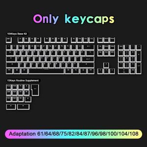 TEMU 더블 샷 PBT 푸딩 키캡 130키, 반투명 레이어, 전체 104키 세트 및 추가 16키 포함, OEM , 기계식 키보드 액세서리 (키보드 미포함)