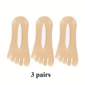 TEMU 3켤레/5켤레 여름 통기성 편안한 메쉬 토우 양말, 실리콘 미끄럼 방지 뒤꿈치, 얕은 입구 보이지 않는 보트 양말, 패셔너블하고 실용적임