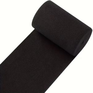 TEMU 초박형 탄성 밴드 5Cm/6Cm/8Cm/10Cm 블랙 화이트 - 고품질, 유연하고 내구성 우수 - 재봉, 고무 로프 직조 와이드 플랫 바지 허리 보호 벨트, 머리띠에 적합. 바지 의류 재봉 용품 공예 및 의류 추가품