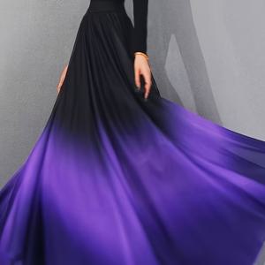TEMU 우아한 여성용 미드 레인지 그라데이션 프린트 스커트 | 플로이, 레이어드 메쉬 스커트 밑단 디자인, 공식 및 반공식 행사, 결혼식, 파티, 뮤직 페스티벌에 적합, 올 시즌 착용