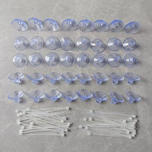 TEMU 40개 PVC 흡착컵과 40개 나일론 지퍼 타이, 강력하고 안정적, 쉬운 설치, 창문, 벽, 유리에 적합; 웨딩 장식, 크리스마스 풍선, 수족관 장식, 호스 고정에 이상적, 수족관 조경 디자인용 실용적인 후크—식물, 이끼, 장식 고정, 투명 흡착컵 디자인, 수축형 튜브 케이블 타이, 후크