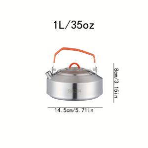 TEMU 1L/2L 스테인리스 스틸 캠핑 물병 - 휴대용 및 내구성, 야외 피크닉에 적합, 재사용 가능한 티포트