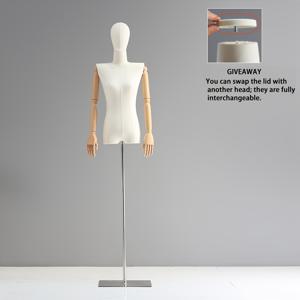 TEMU 여성 의류점용 마네킹 스탠드, 모자, 안경, 주얼리, 가발 등 진열용, 높이 조절 가능, 플라스틱 팔과 머리, 직각 어깨의 슬림핏 피규어 디자인