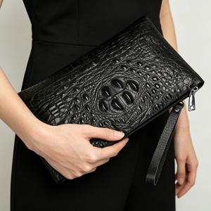 TEMU 芯피 소가죽 크로커다일 엠보싱 남성용 클러치백, 비즈니스 캐주얼 대용량 봉투형 핸드헬드백, 엠보싱 크로커다일 패턴 비즈니스 출퇴근용 클러치